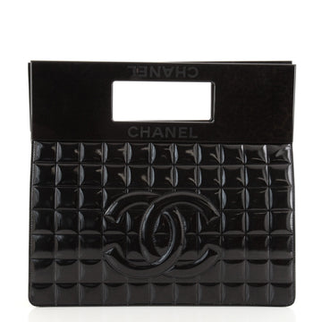 Chanel Chocolate Bar Frame Tote Quilted Patent Medium