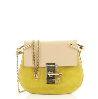 Chloe Drew Crossbody Bag Leather and Suede Mini