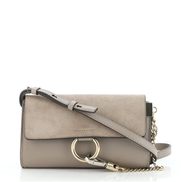 Chloe Faye Shoulder Bag Leather and Suede Mini