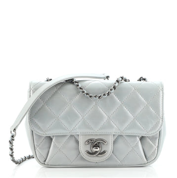 Chanel Pleated Chain Flap Bag Quilted Calfskin Medium