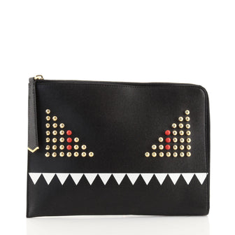 Fendi Monster Pouch Studded Leather Small