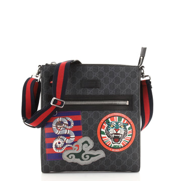 Gucci Night Courrier Zip Messenger GG Coated Canvas with Applique Medium