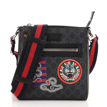 Gucci Night Courrier Zip Messenger GG Coated Canvas with Applique Small