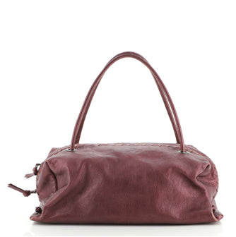 Bottega Veneta Zip Top Satchel Leather with Intrecciato Medium