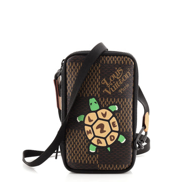 Louis Vuitton Nigo Double Phone Pouch Limited Edition Printed Giant Damier