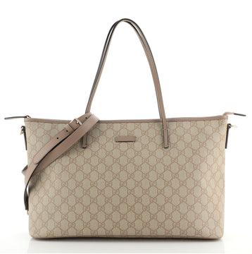 Gucci Convertible Zip Tote GG Coated Canvas Large