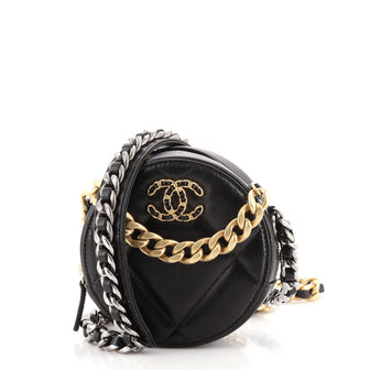 Chanel 19 Round Clutch with Chain Quilted Lambskin