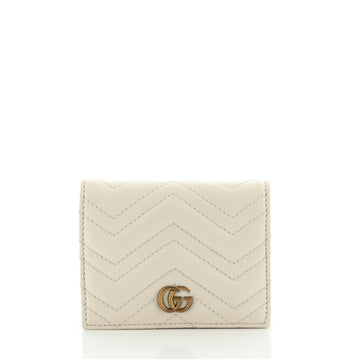 Gucci GG Marmont Flap Card Case Matelasse Leather