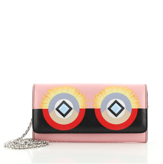 Fendi Monster Continental Wallet on Chain Leather