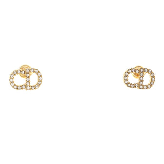 Christian Dior Clair D Lune Stud Earrings Metal with Crystals