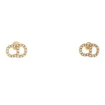Christian Dior Clair D Lune Stud Earrings Metal with Crystals
