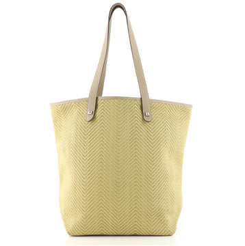 Hermes Chennai Tote Woven Leather and Canvas MM