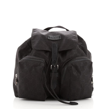 Gucci Double Front Pocket Backpack Guccissima Nylon