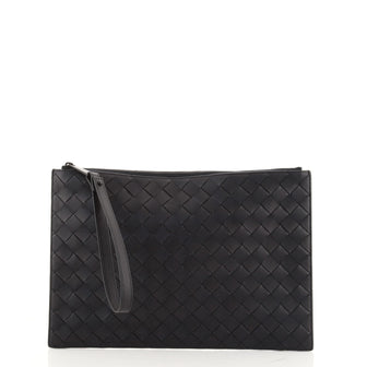 Bottega Veneta Flat Zip Pouch Intrecciato Nappa Medium
