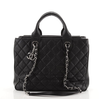 Chanel Urban Companion Top Handle Shopping Tote Quilted Caviar Medium