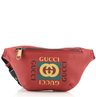 Gucci Logo Belt Bag Printed Leather Small