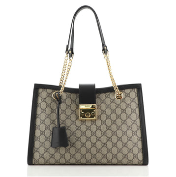 Gucci Padlock Chain Tote GG Coated Canvas Medium