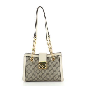 Gucci Padlock Chain Tote GG Coated Canvas Small
