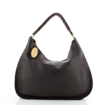 Fendi Selleria Hobo Grainy Leather Large