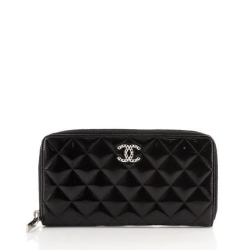 Chanel Brilliant Zip Around Wallet Quilted Patent Long