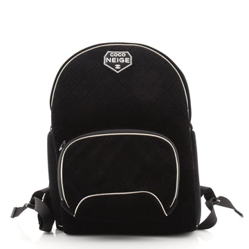 Chanel Coco Neige Front Pocket Backpack Quilted Velvet