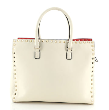 Valentino Rockstud Center Zip Open Tote Leather Medium