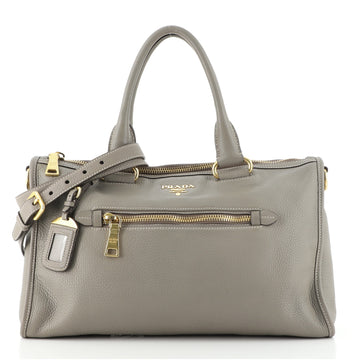 Prada Front Zip Convertible Satchel Vitello Daino Medium