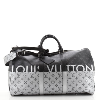 Louis Vuitton Keepall Bandouliere Bag Monogram Eclipse Split Canvas 50