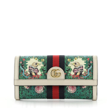 Gucci Ophidia Continental Wallet Printed Coated Canvas