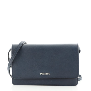 Prada Wallet on Strap Saffiano Leather Small