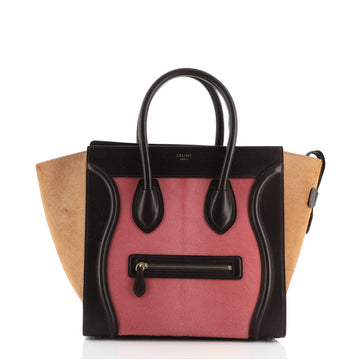 Celine Tricolor Luggage Bag Pony Hair and Leather Mini
