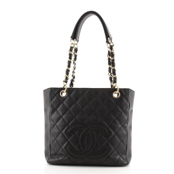 Chanel Petite Shopping Tote Quilted Caviar