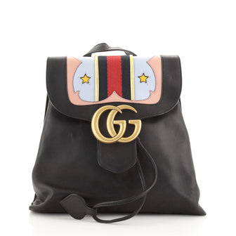 Gucci Web Heart GG Marmont Backpack Leather