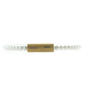 Chanel Tube Faux Pearl and Vinyl Bracelet