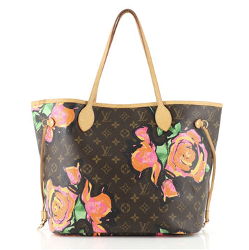 Louis Vuitton Neverfull Tote Limited Edition Monogram Roses MM