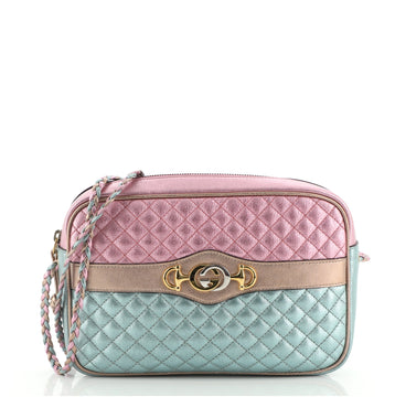 Gucci Trapuntata Camera Bag Quilted Laminated Leather Medium