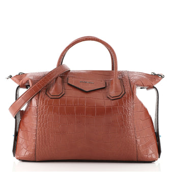 Givenchy Antigona Soft Bag Crocodile Embossed Leather Medium