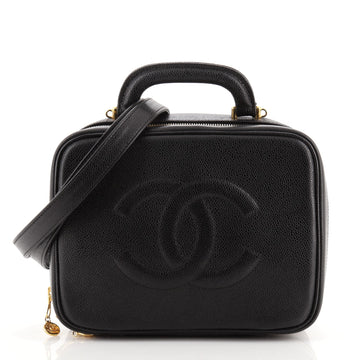 Chanel Vintage Timeless Zip Around Vanity Case Caviar Medium