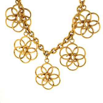 Chanel Circle Flower Dangling Necklace Metal