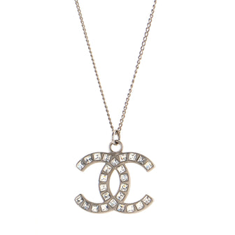 Chanel CC Pendant Necklace Metal with Crystals