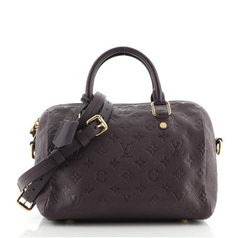 Louis Vuitton Blue Empreinte Leather Speedy Bandouliere 25