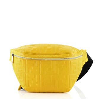 Fendi Zip Waist Bag Zucca Embossed Leather