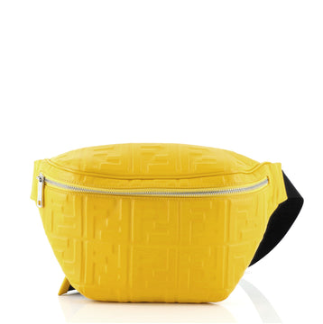 Fendi Zip Waist Bag Zucca Embossed Leather