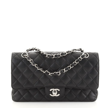 Chanel Vintage Classic Double Flap Bag Quilted Caviar Medium