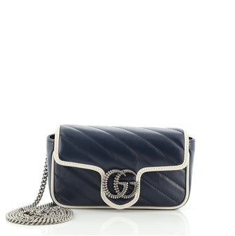 Gucci GG Marmont Flap Bag Diagonal Quilted Leather Super Mini