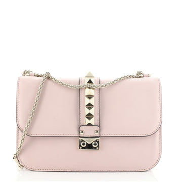 Valentino Glam Lock Shoulder Bag Leather Medium