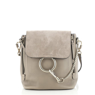Chloe Faye Backpack Leather and Suede Small