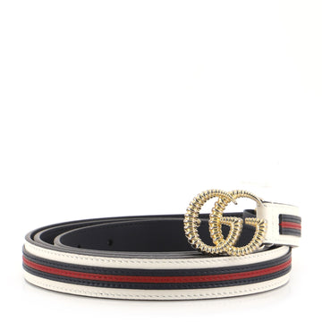 Gucci GG Marmont Web Belt Leather Medium
