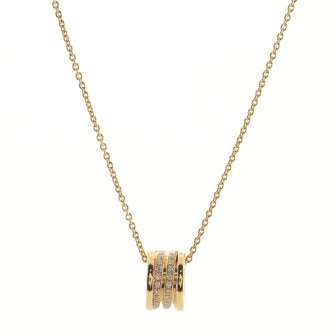 Bvlgari B.Zero1 Round Pendant Necklace 18K Yellow Gold with Diamonds Medium