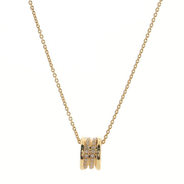 Bvlgari B.Zero1 Round Pendant Necklace 18K Yellow Gold with Diamonds Medium